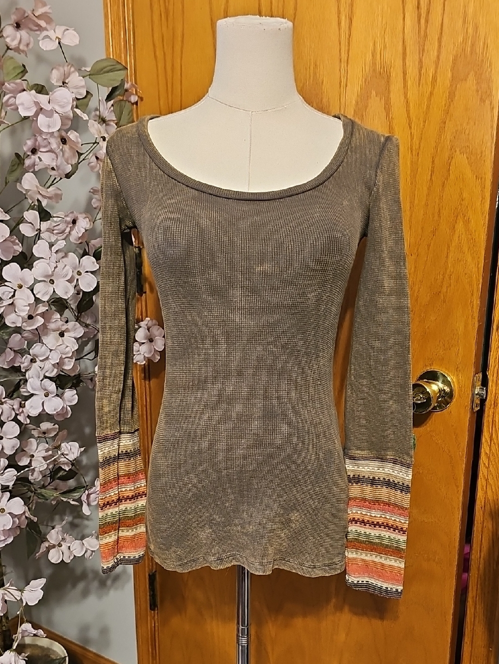 Anthropologie Thermal Cuff Top